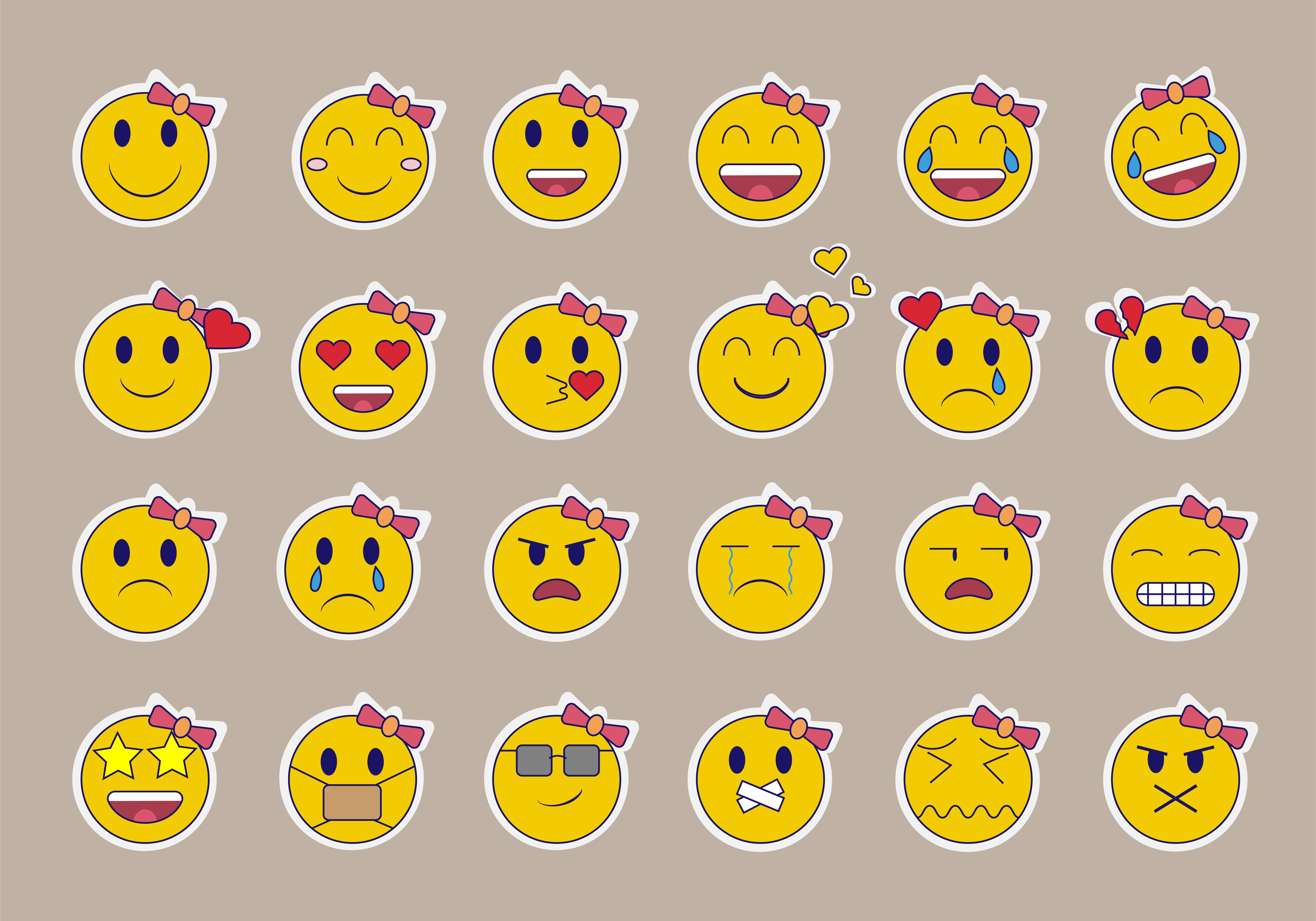 imagen con varios tipos de emoticonos